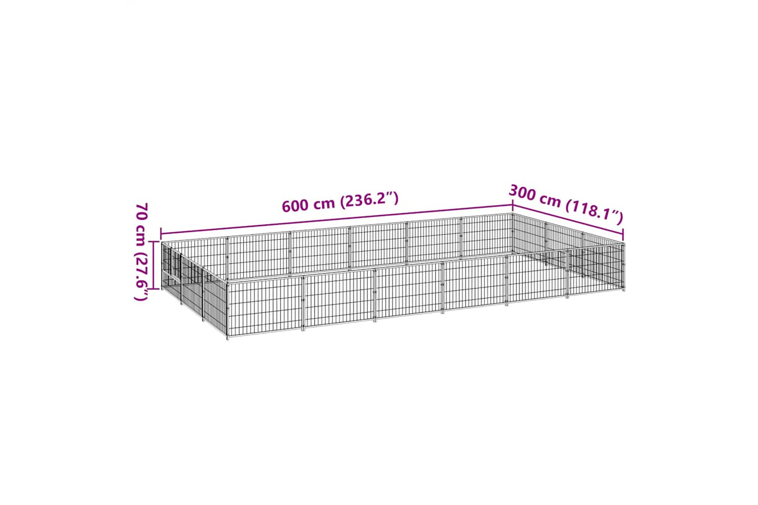 Vidaxl 3082130 Dog Kennel Black 18 M2 Steel-6