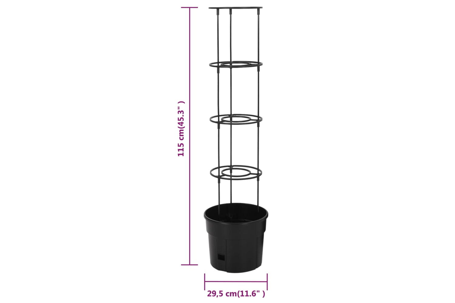 vidaXL 152209 Tomato Grower Anthracite ÃƒÂƒÃ‚Â˜29.5x115cm Polypropylene-6