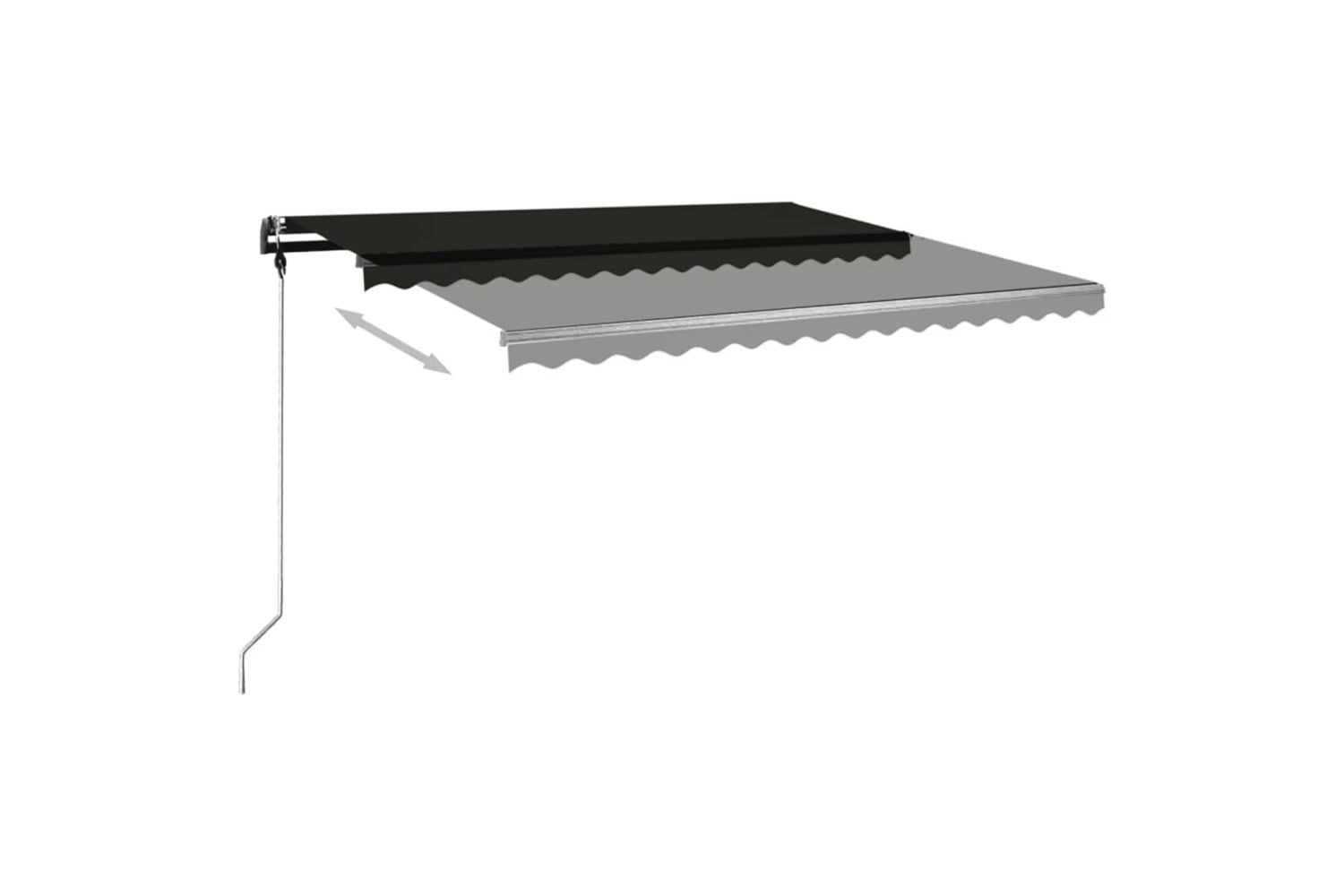 vidaXL 3069819 Freestanding Manual Retractable Awning 400x350cm Anthracite-5