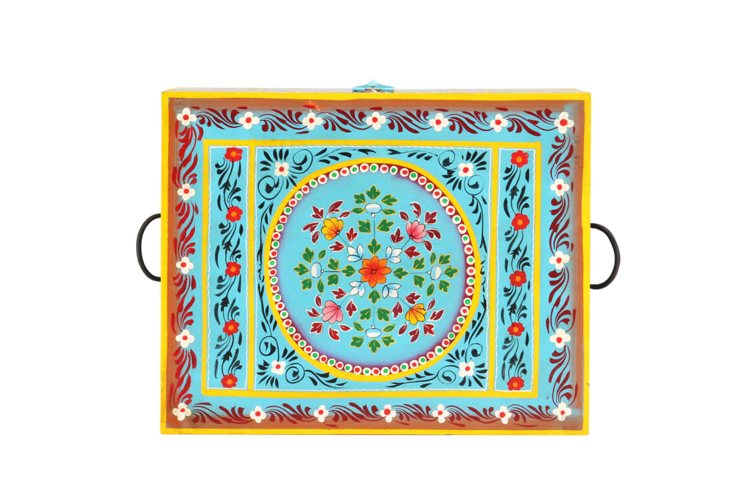 vidaXL 323540 Hand Painted Storage Box 50x40x40cm Solid Mango Wood-4