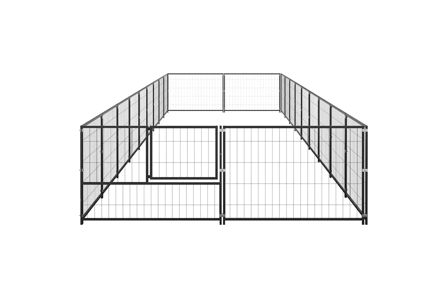 Vidaxl 3082116 Dog Kennel Black 18 M2 Steel-4