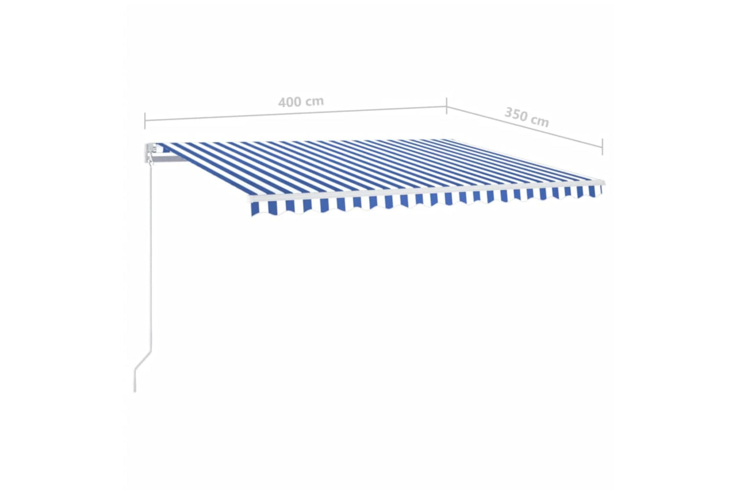 vidaXL 3068976 Manual Retractable Awning 400x350cm Blue And White-6