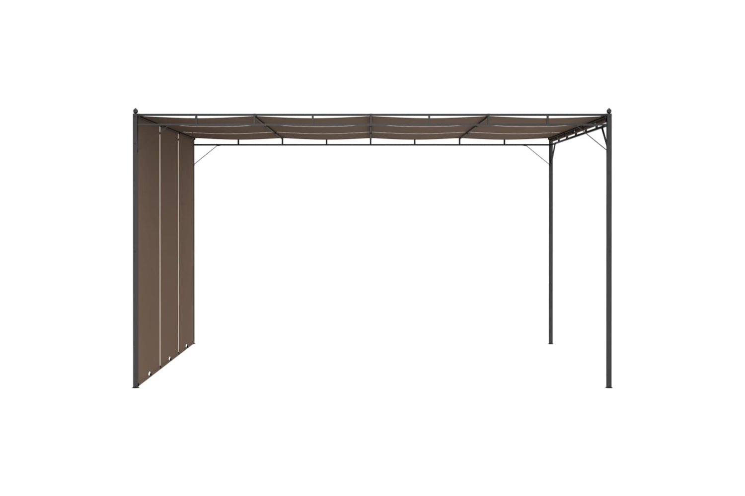 Vidaxl 312264 Garden Gazebo With Side Curtain 4x3x2.25 M Taupe-4