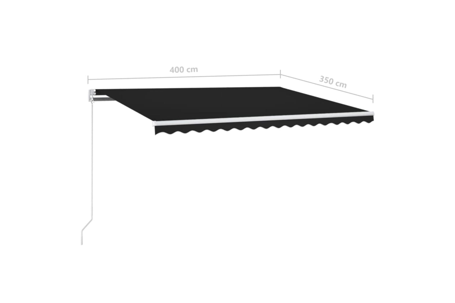 vidaXL 3068984 Manual Retractable Awning With Led 400x350cm Anthracite-6