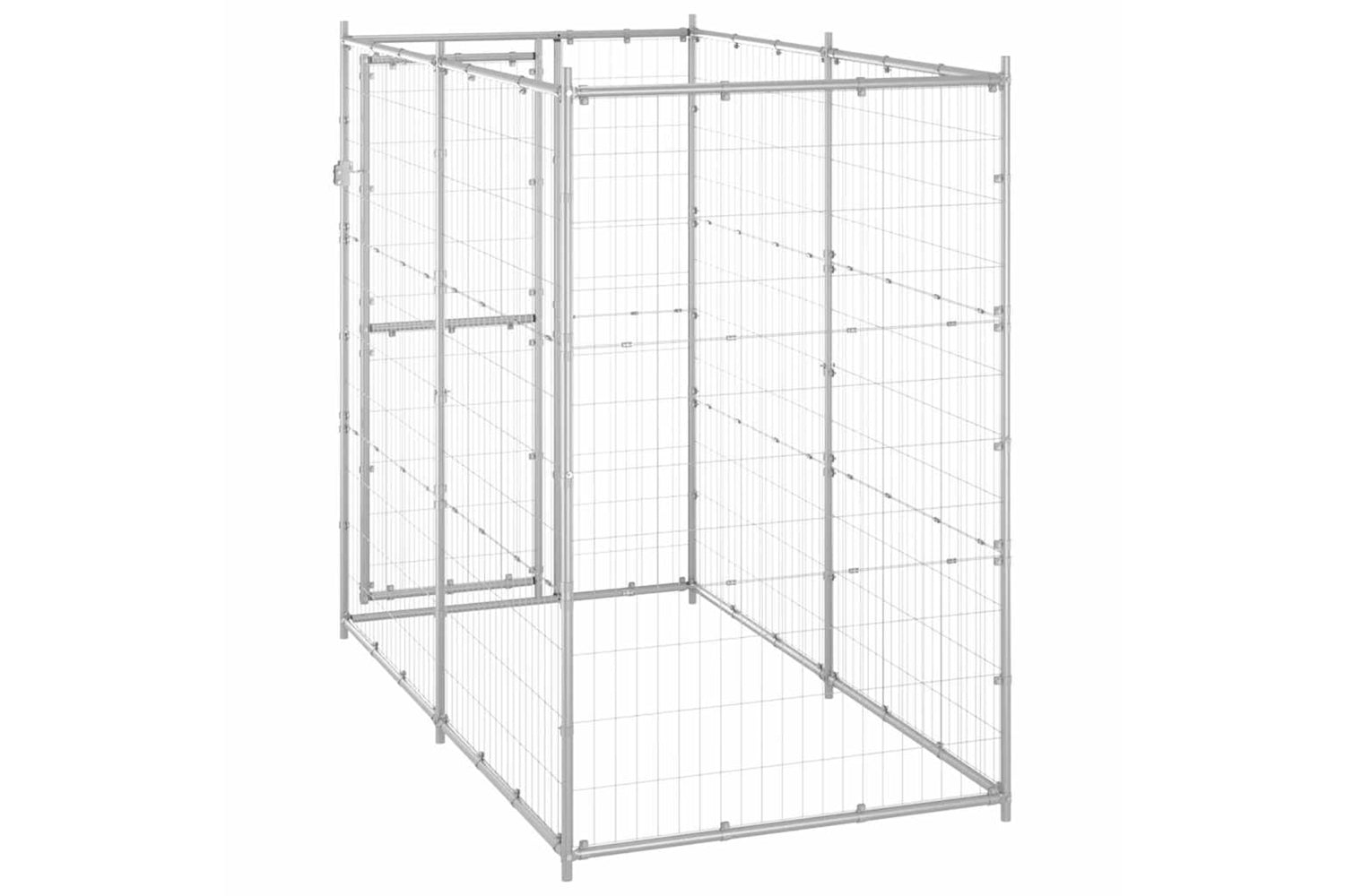 Vidaxl Outdoor Dog Kennel Galvanised Steel 110x220x180 Cm-4