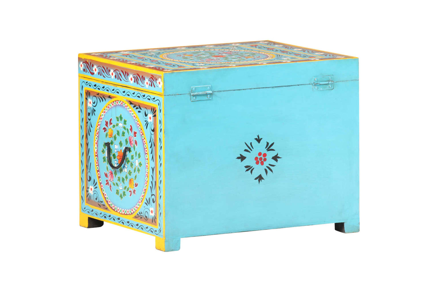 vidaXL 323540 Hand Painted Storage Box 50x40x40cm Solid Mango Wood-5