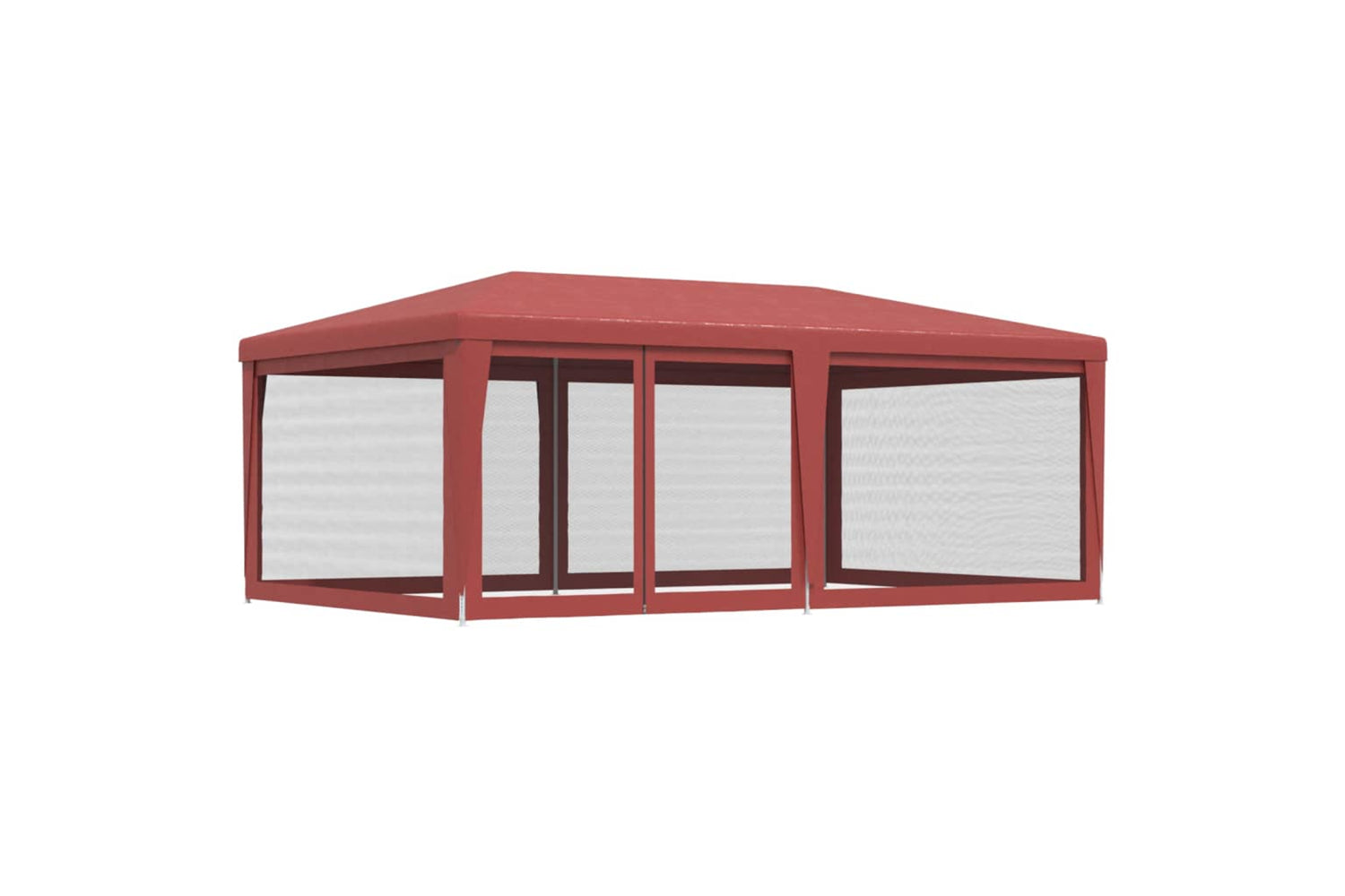 Vidaxl 319260 Party Tent With 6 Mesh Sidewalls Red 6x4 M Hdpe-4