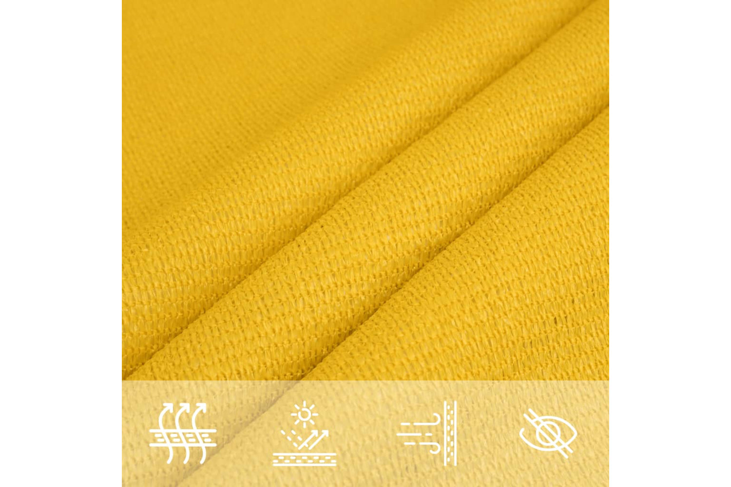 vidaXL 311548 Sunshade Sail 160 G/mÂ² Yellow 2.5x2.5 M Hdpe-6