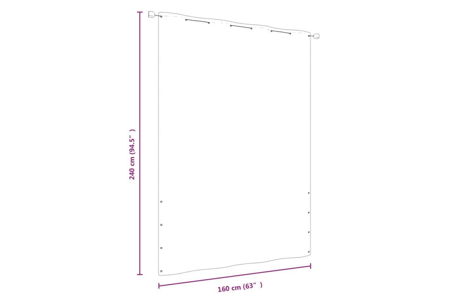 vidaXL 148547 Balcony Screen Red 160x240cm Oxford Fabric-5