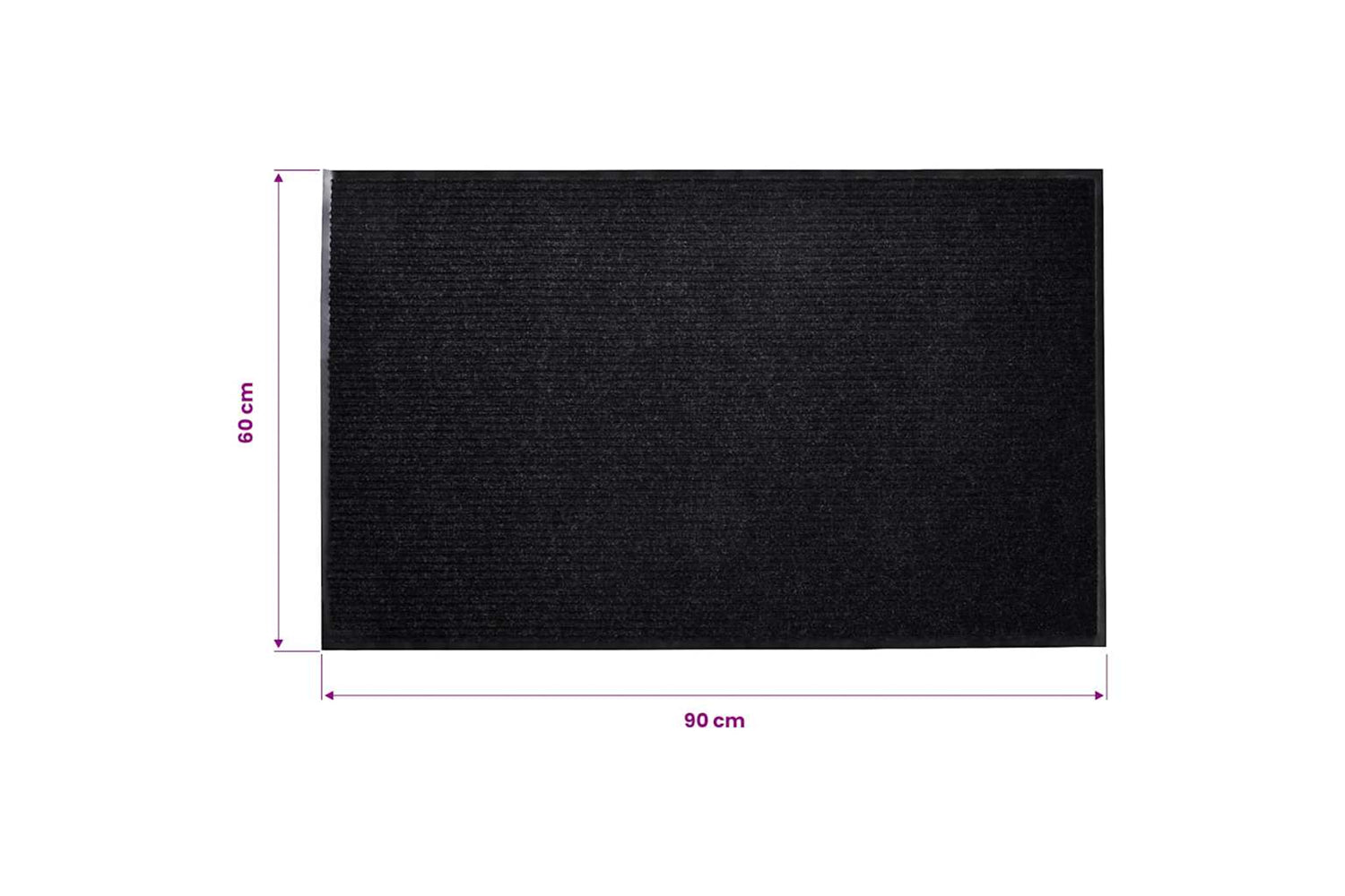 vidaXL 241264 Door Mat 90 X 60cm Black Pvc-7