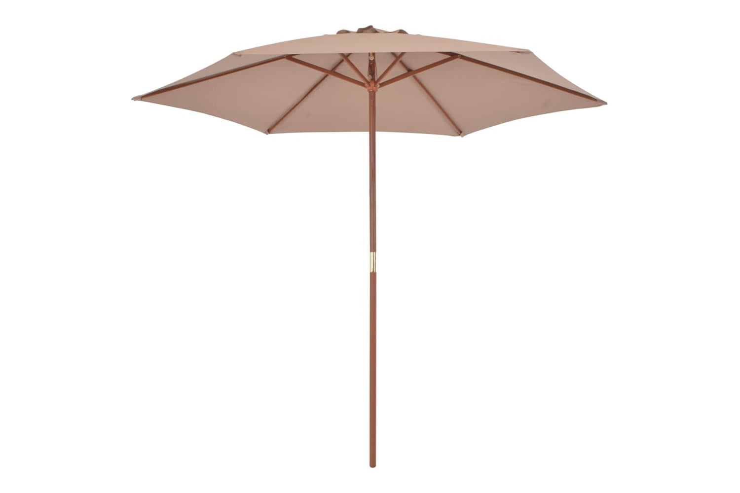 vidaXL 44516 Outdoor Parasol With Wooden Pole 270cm Taupe-2