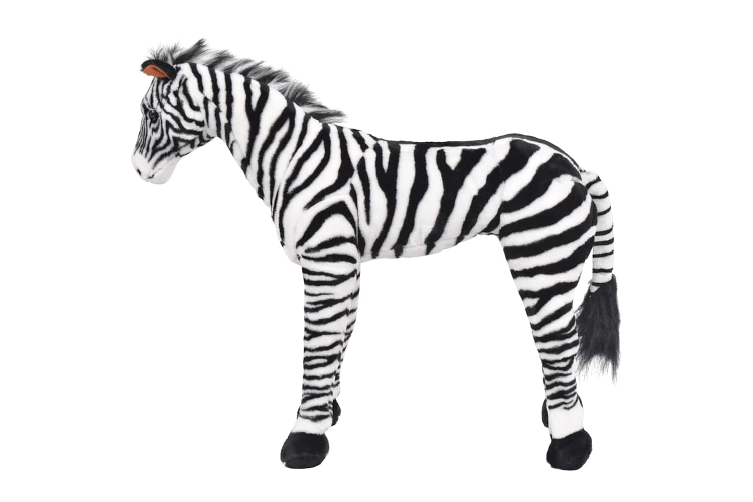 vidaXL 91335 Standing Plush Toy Zebra Black And White Xxl-2