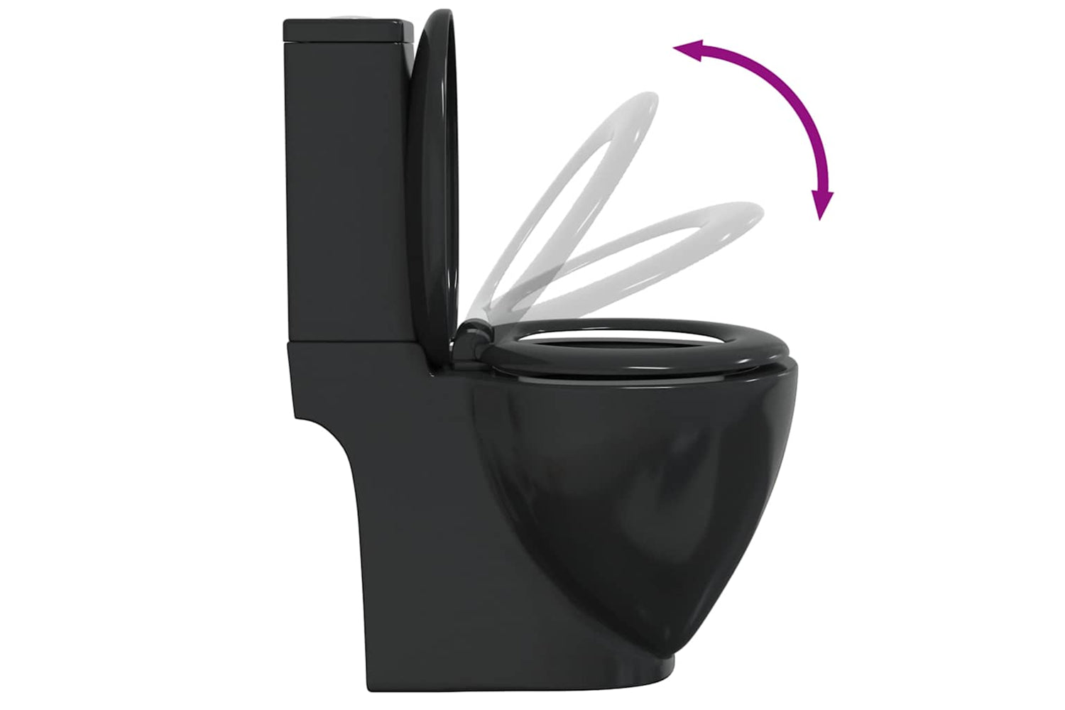 Vidaxl 140298 Ceramic Toilet Back Water Flow Black-6
