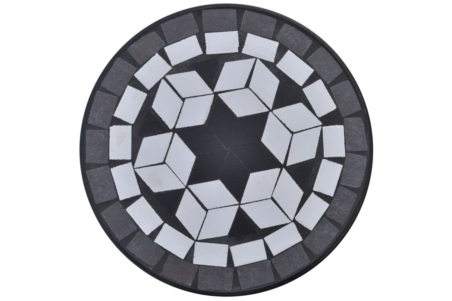 Vidaxl 41129 Mosaic Side Table Plant Table Black White-2