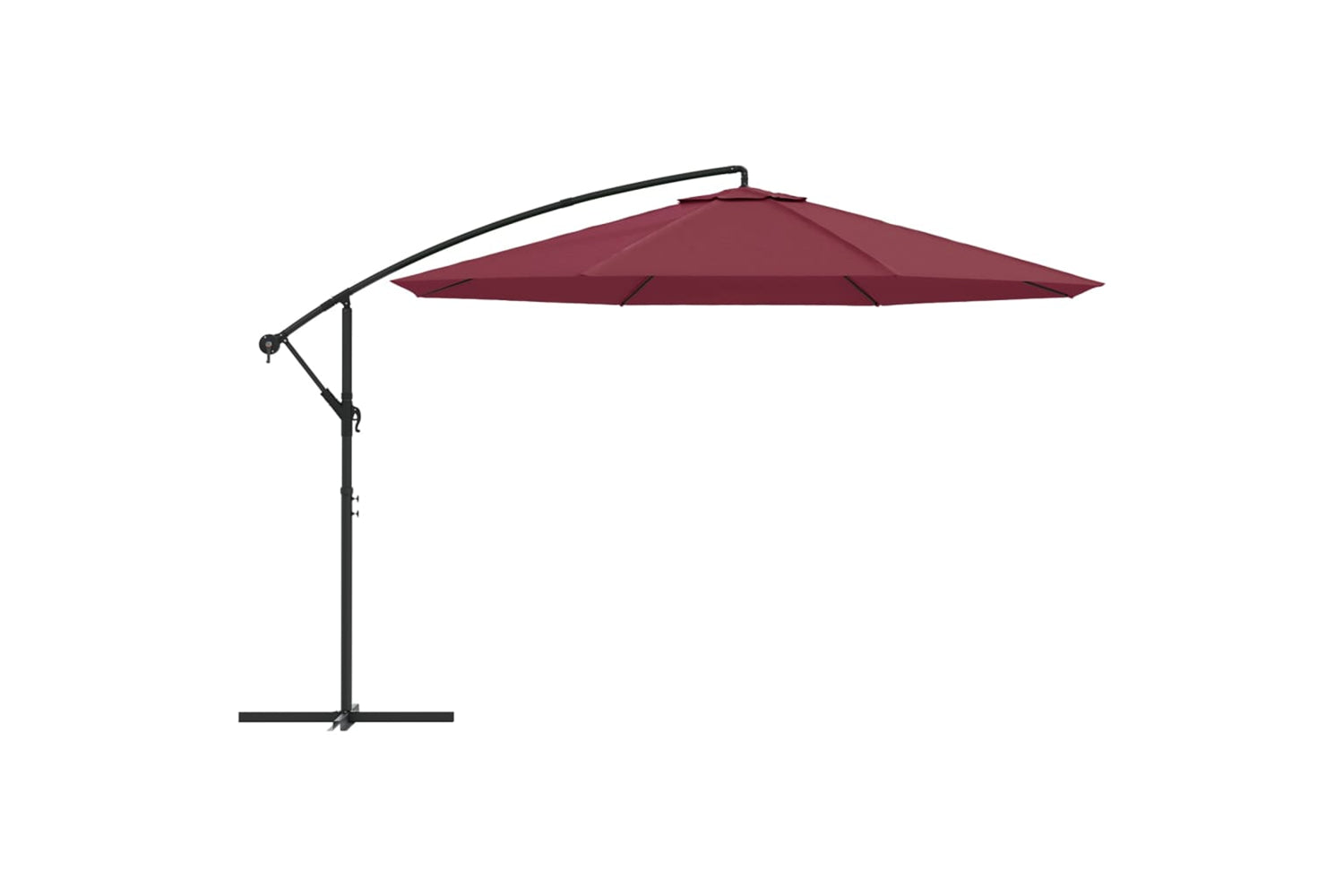vidaXL 44507 Cantilever Umbrella With Aluminium Pole 350cm Bordeaux Red-2