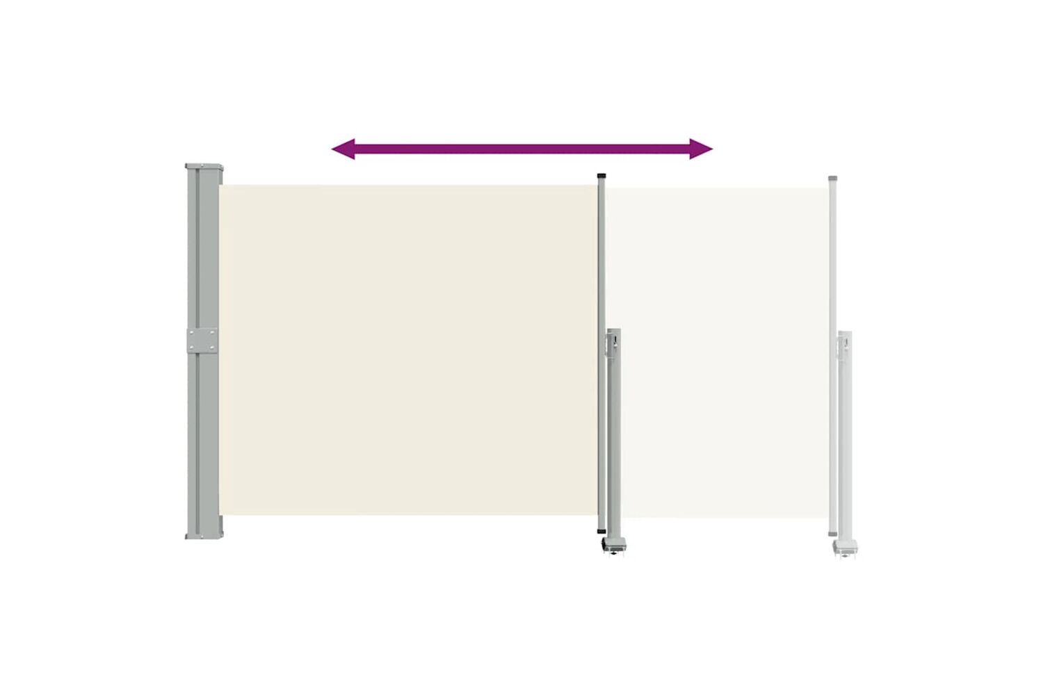vidaXL Patio Retractable Side Awning 140 X 300cm Cream-8