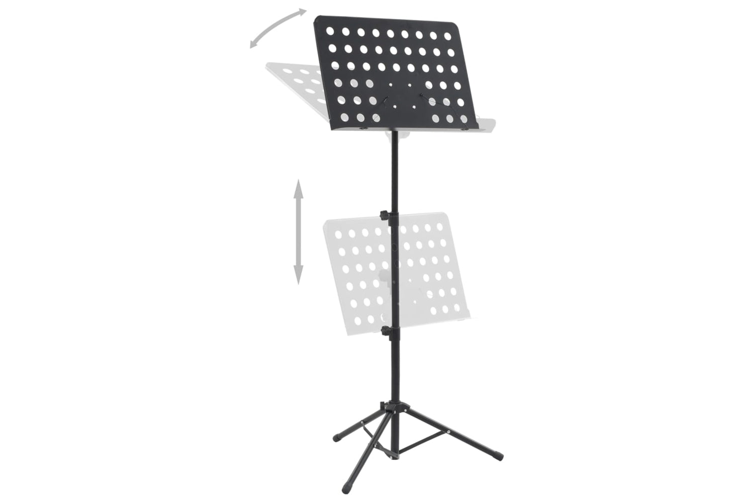 vidaXL 70090 Music Book Stand Black Steel-2