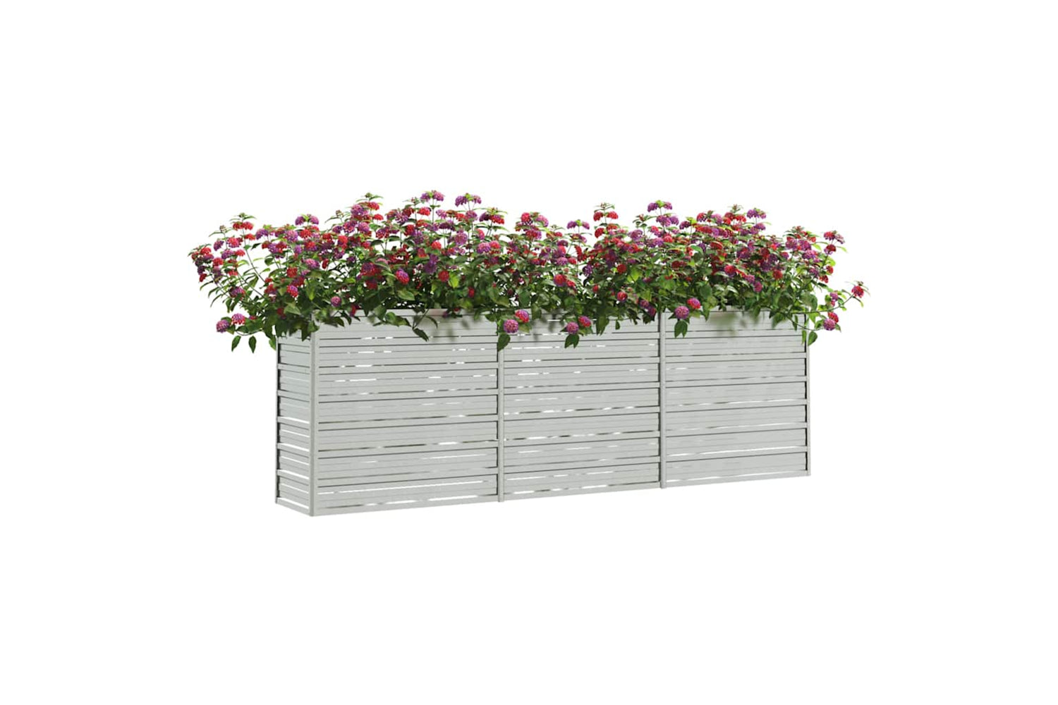 Vidaxl Garden Raised Bed 240x40x77 Cm Galvanized Steel Silver-2