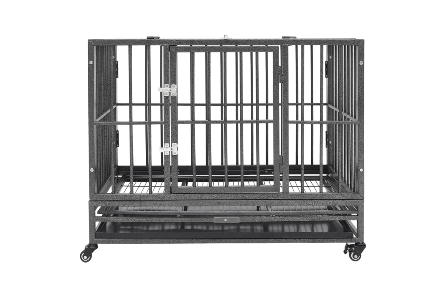 vidaXL 171491 Dog Cage With Wheels Steel 92x62x76cm-2