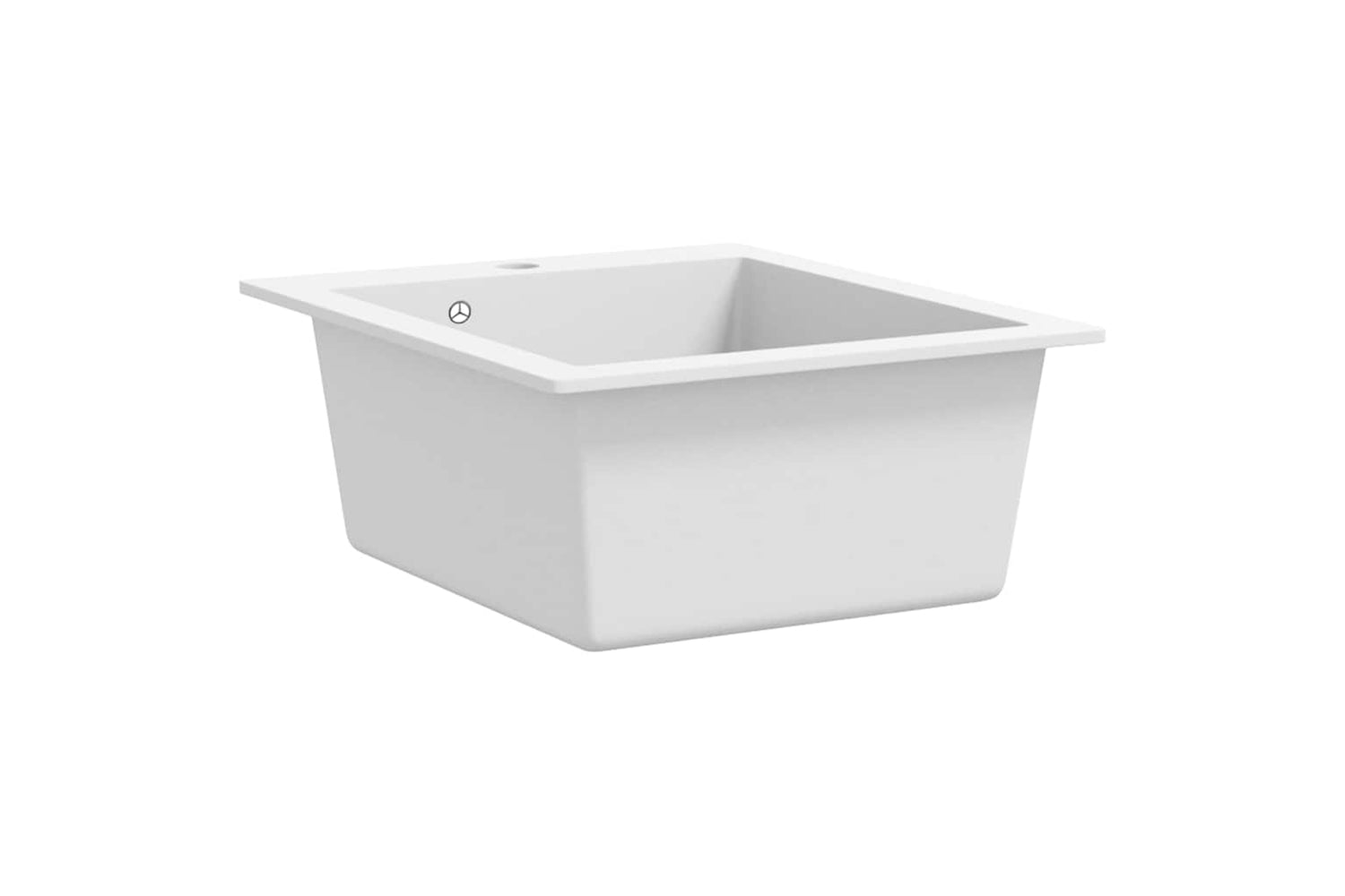 Vidaxl Overmount Kitchen Sink Single Basin Granite Cream White-3