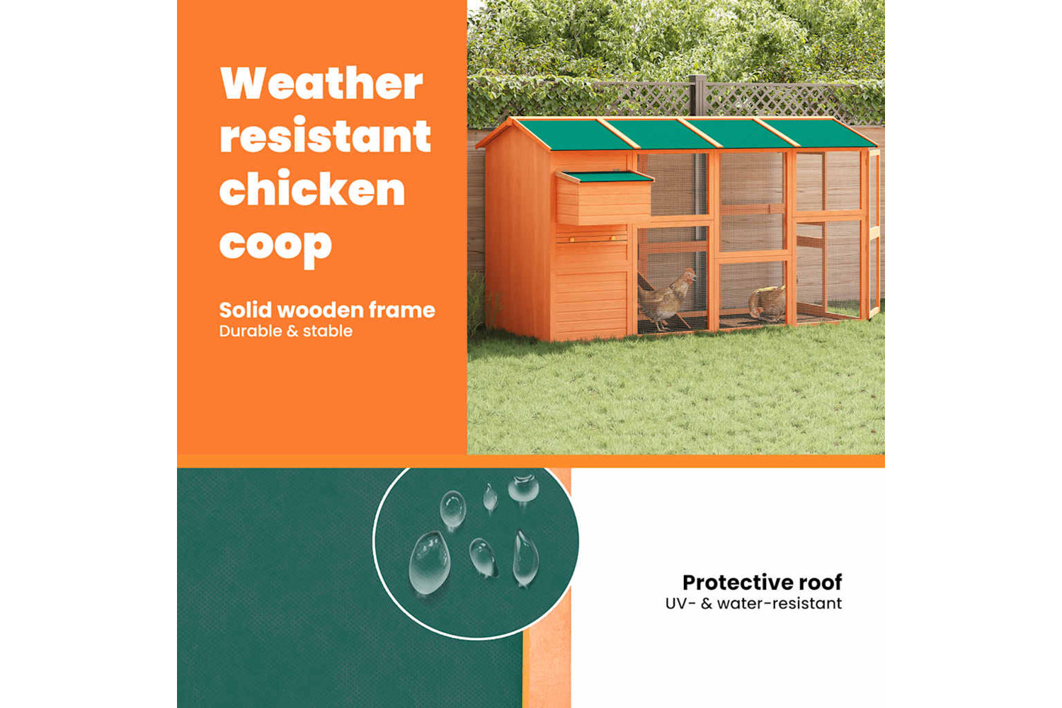 vidaXL 170411 Chicken Coop Wood 295x163x170cm-9