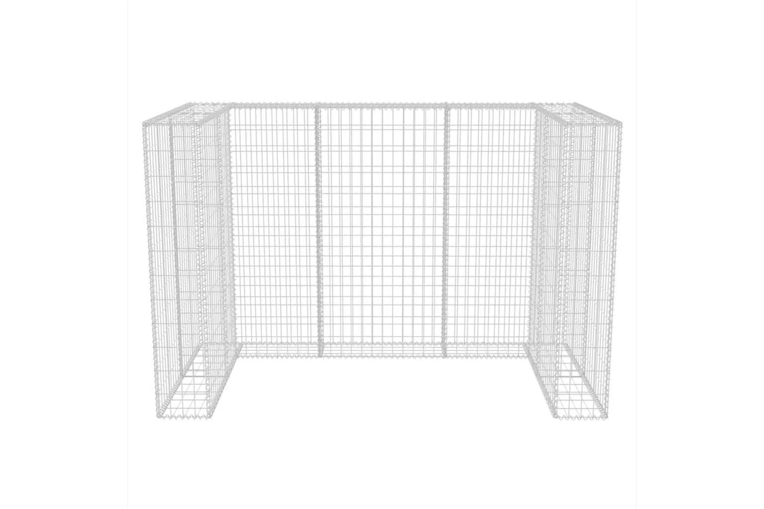 vidaXL 142559 Gabion Double Wheelie Bin Surround Steel 180x100x120cm-5