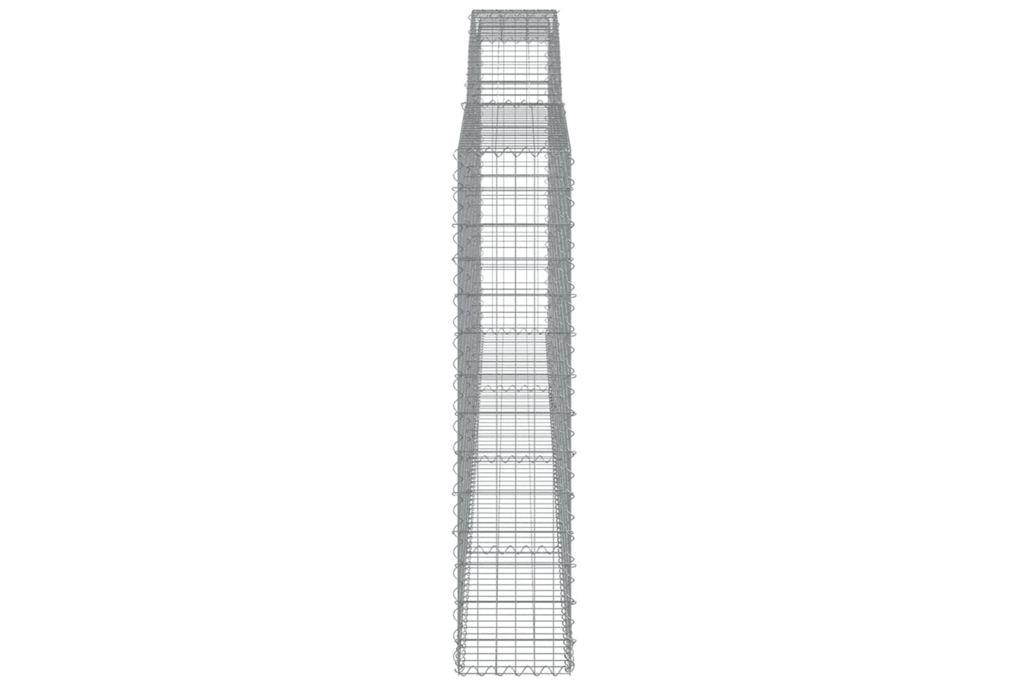 vidaXL 3146892 Arched Gabion Baskets 2 Pcs 400x30x140/160cm Galvanised Iron-4