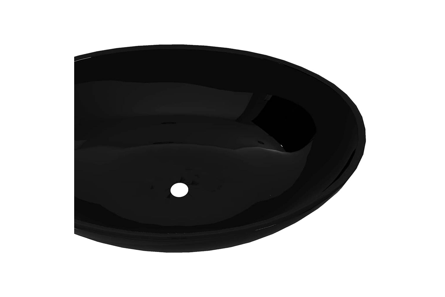 Vidaxl Luxury Ceramic Basin Oval-shaped Sink Black 40 X 33 Cm-3