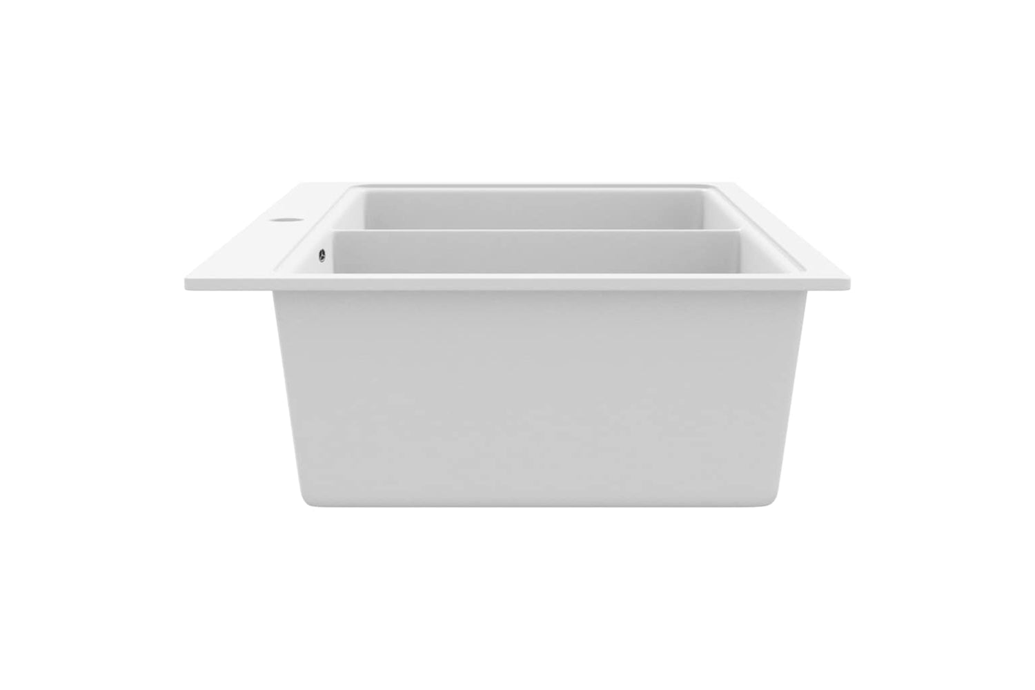 Vidaxl Overmount Kitchen Sink Double Basin Granite Cream White-4