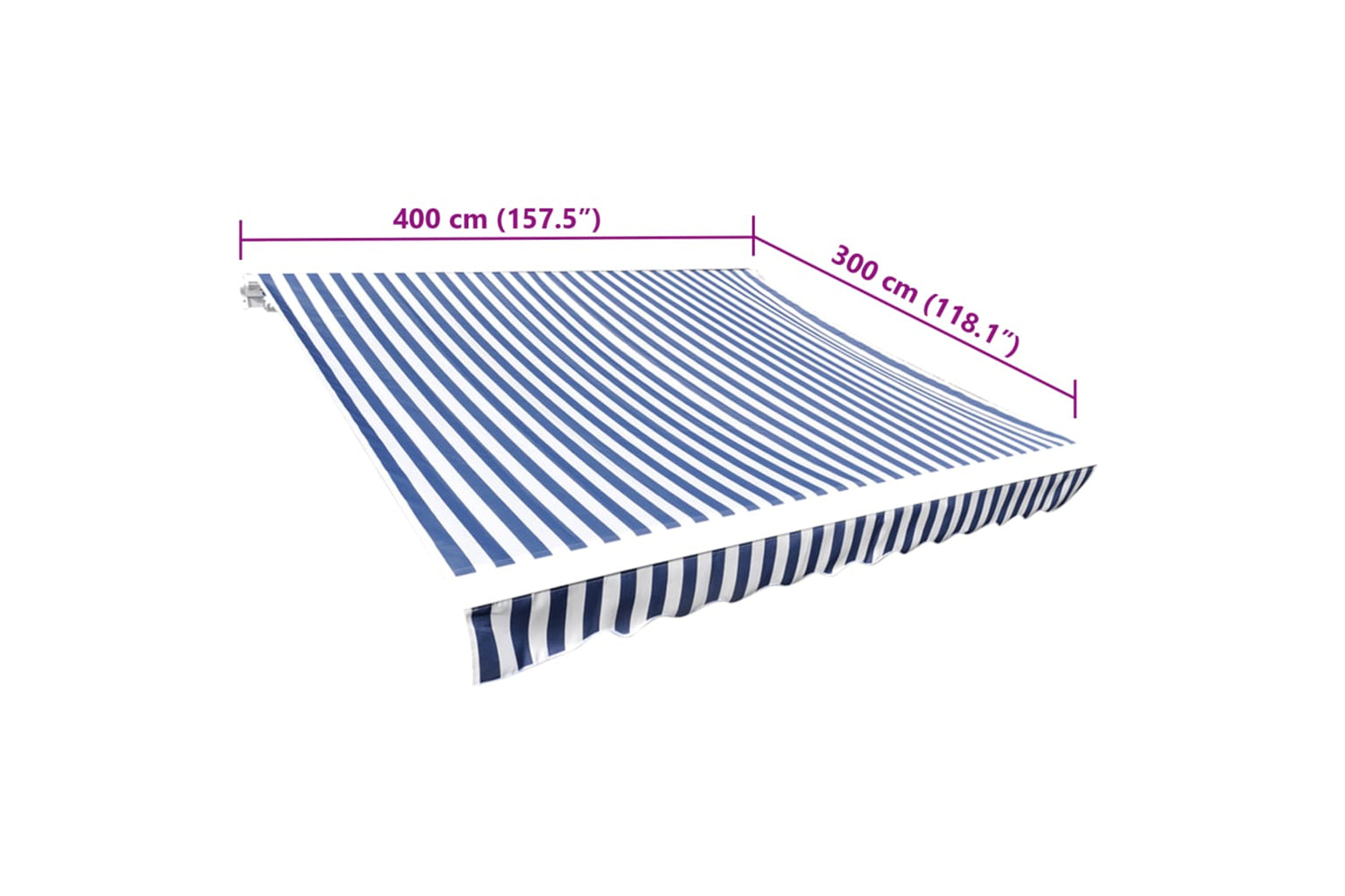 vidaXL 141011 Awning Top Sunshade Canvas Blue & White 4 X 3 M-5