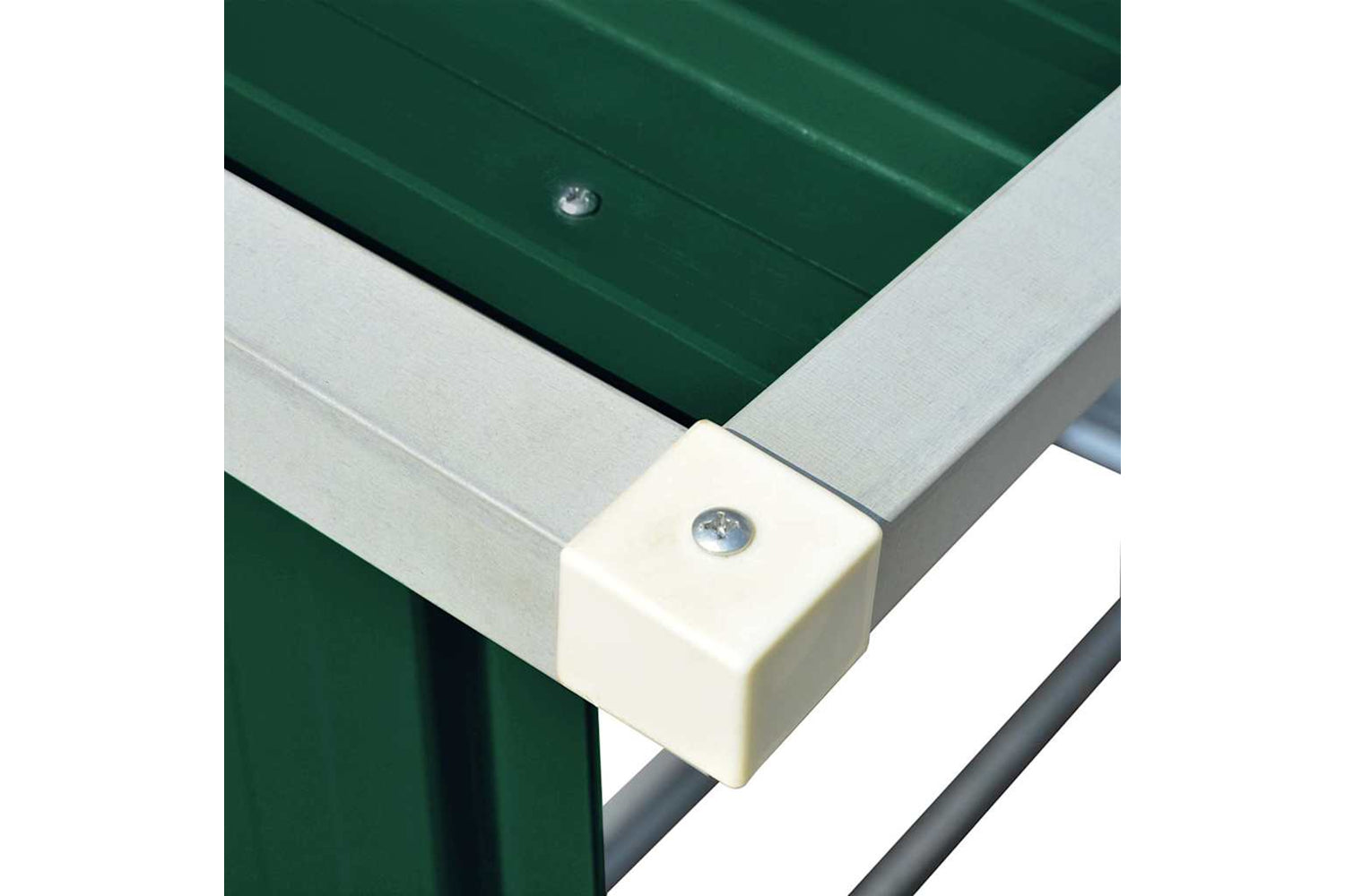 vidaXL 47089 Garden Log Storage Shed Galvanised Steel 163x83x154cm Green-5
