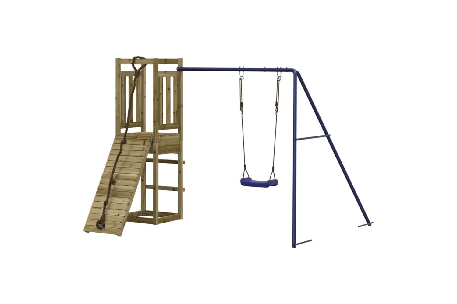 Vidaxl 3155950 Playhouse With Climbing Wall Swing Impregnated Wood Pine-3