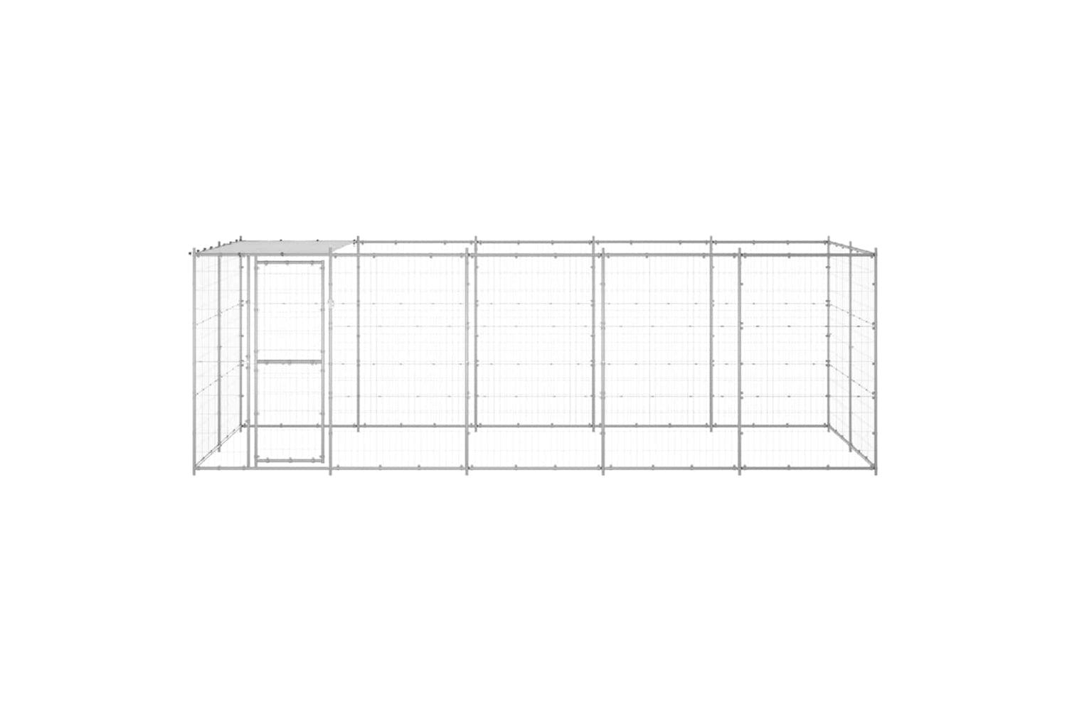 Vidaxl 3082304 Outdoor Dog Kennel Galvanised Steel With Roof 12.1 M2-3