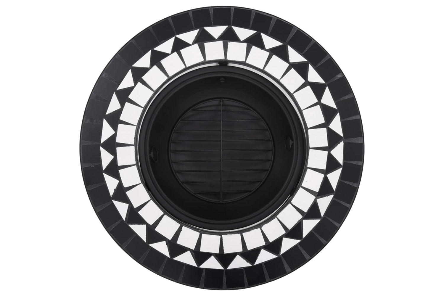 Vidaxl 46721 Vidaxl Mosaic Fire Pit Black And White 68cm Ceramic-5