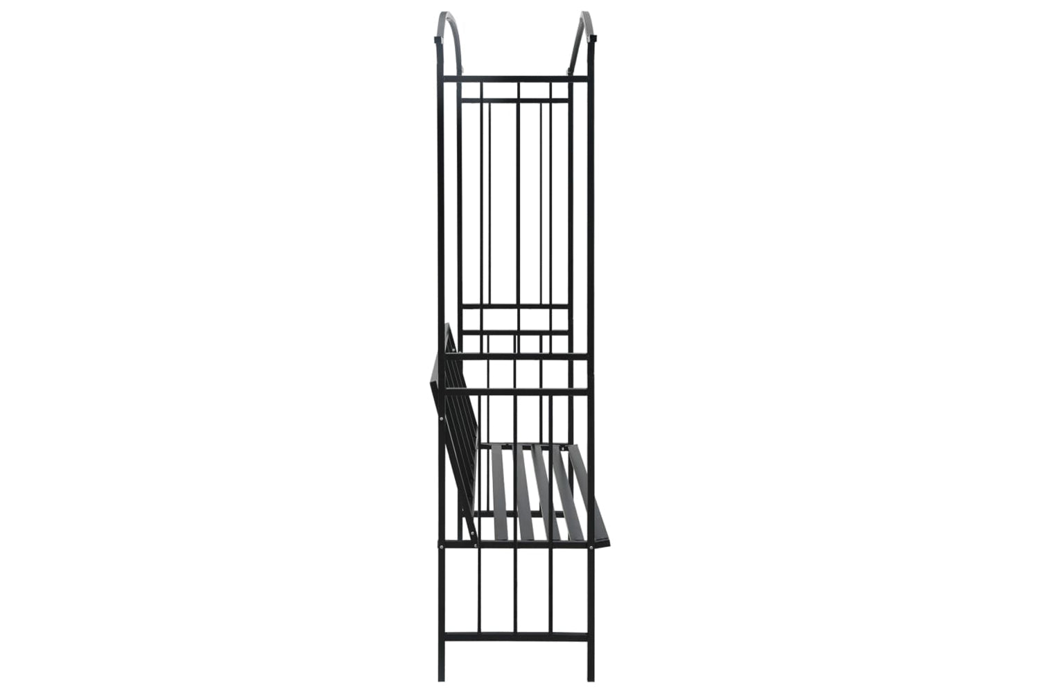 vidaXL 47093 Garden Arch With Bench Black 128x50x207cm Iron-3
