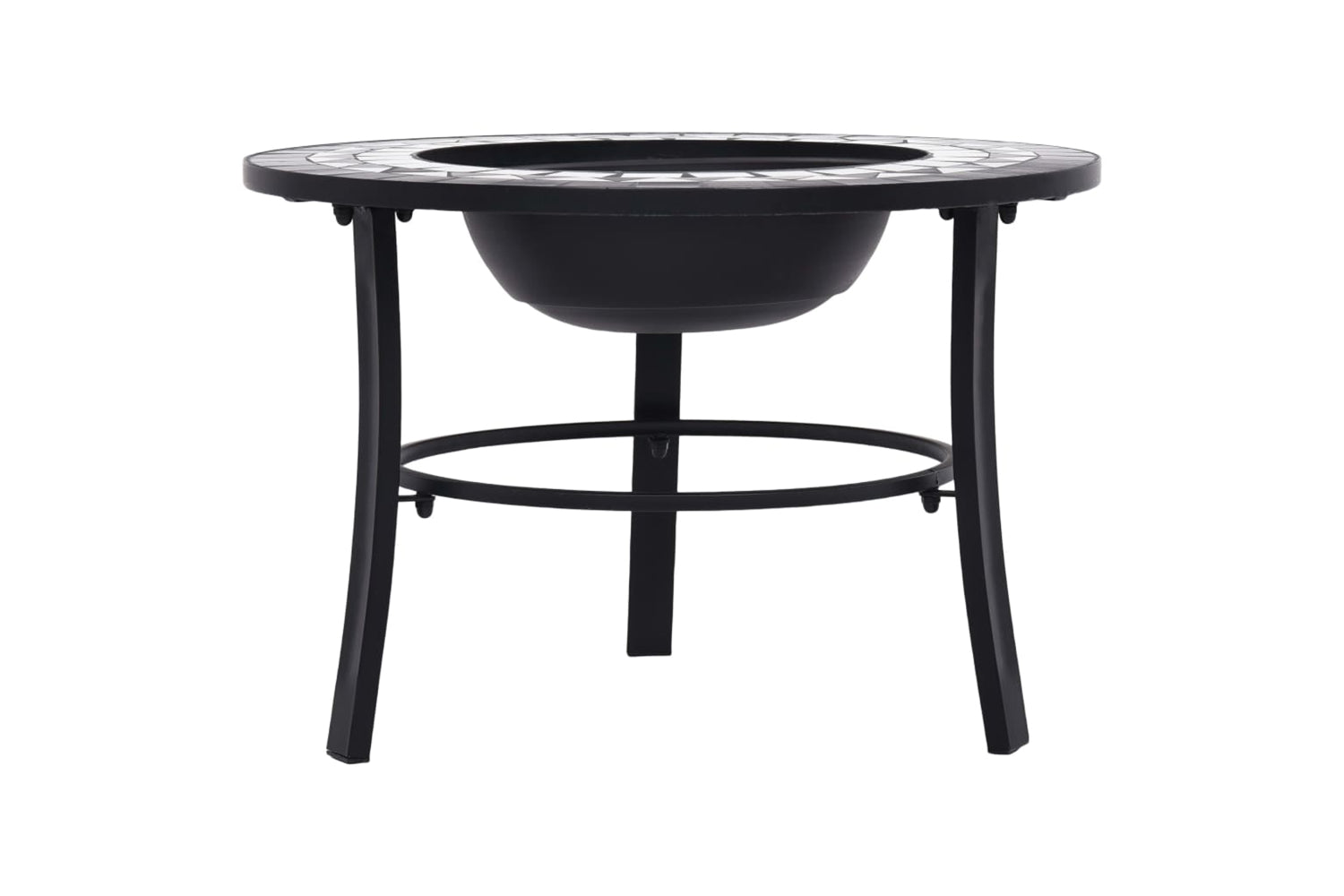 Vidaxl 46721 Vidaxl Mosaic Fire Pit Black And White 68cm Ceramic-3
