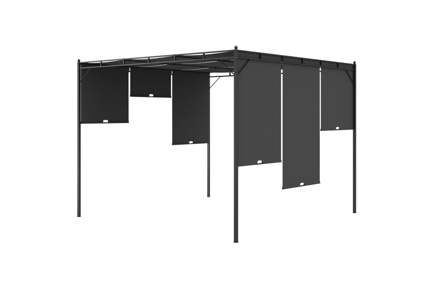 Vidaxl 47995 Garden Gazebo With Side Curtain 3x3x2.25 M Anthracite-5