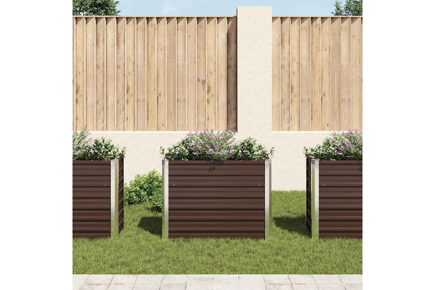 Vidaxl Garden Raised Bed Brown 100x40x77 Cm Galvanised Steel-2
