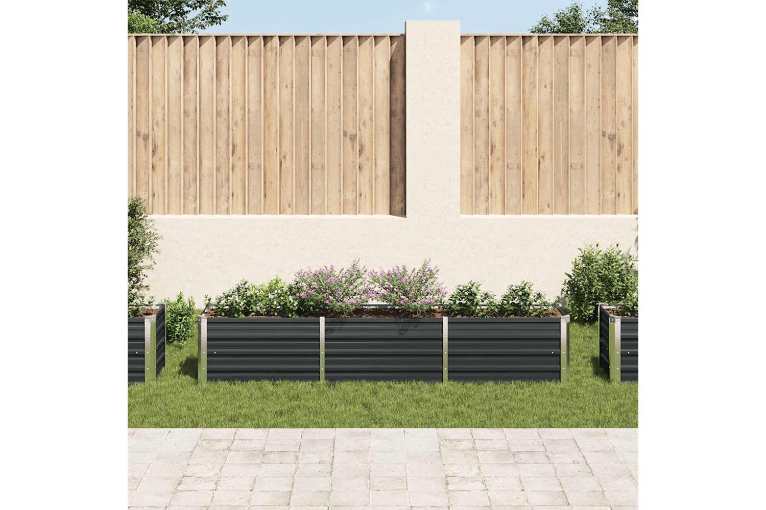 vidaXL 47047 Garden Raised Bed Galvanised Steel 240x40x45cm Anthracite-2