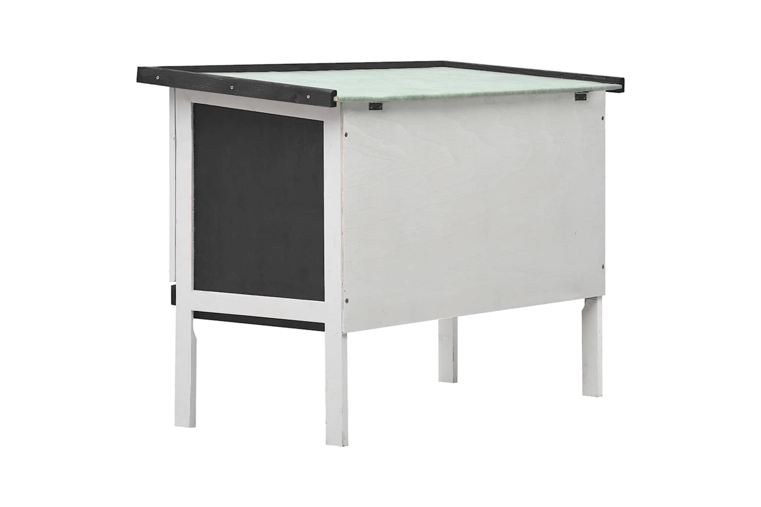 Vidaxl 170828 Outdoor Rabbit Hutch 1 Layer Grey Wood-4