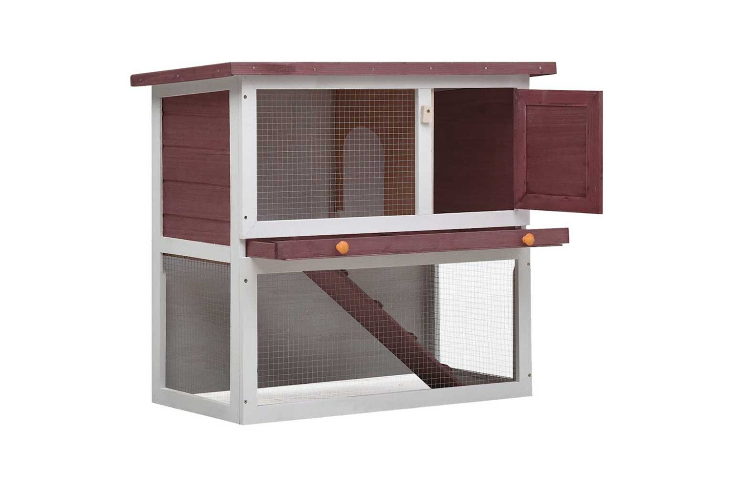 Vidaxl 170832 Outdoor Rabbit Hutch 1 Door Brown Wood-2