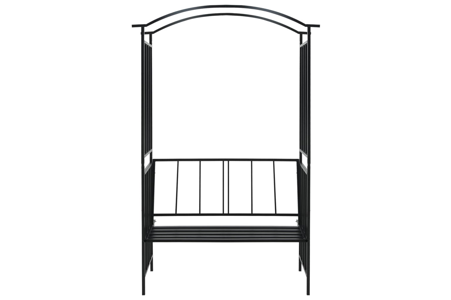 vidaXL 47093 Garden Arch With Bench Black 128x50x207cm Iron-2