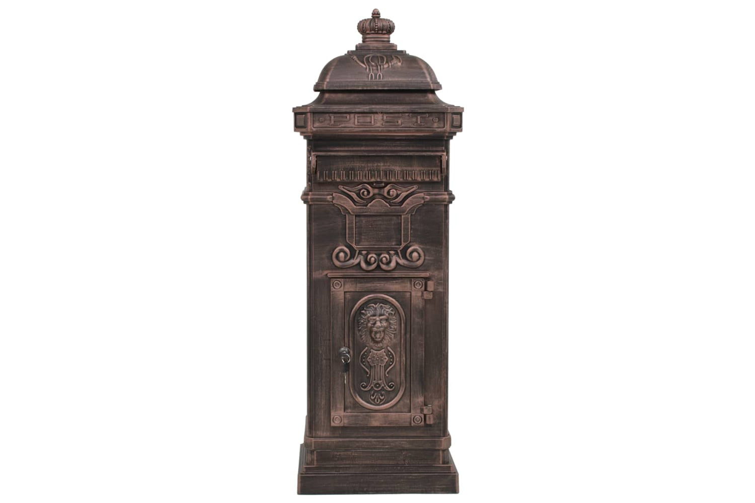 Vidaxl 43892 Pillar Letterbox Aluminium Vintage Style Rustproof Bronze-2