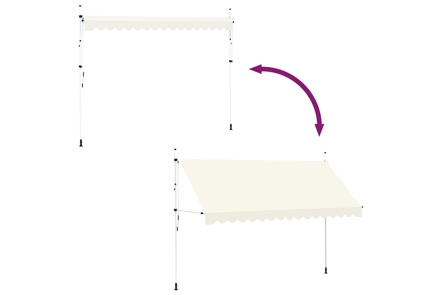 vidaXL 143698 Manual Retractable Awning 400cm Cream-5