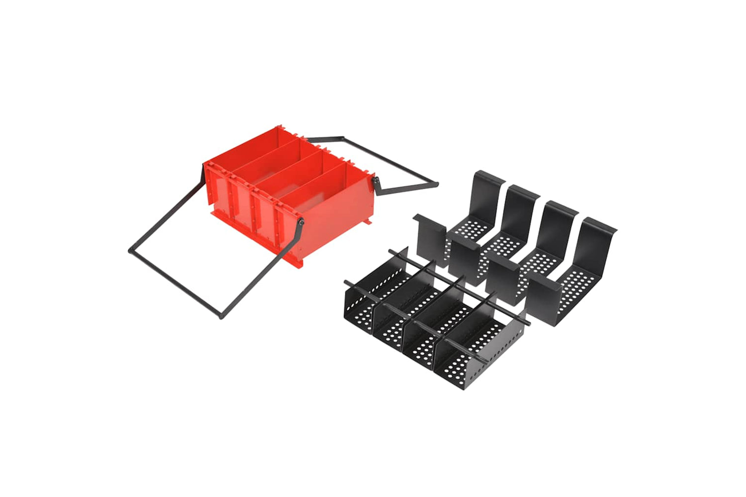 vidaXL 142922 Paper Log Briquette Maker Steel 38x31x18cm Black And Red-4