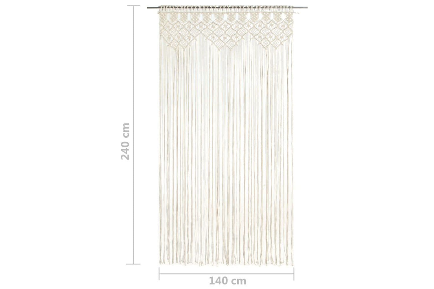 vidaXL 323977 Macrame Curtain 140x240cm Cotton-5