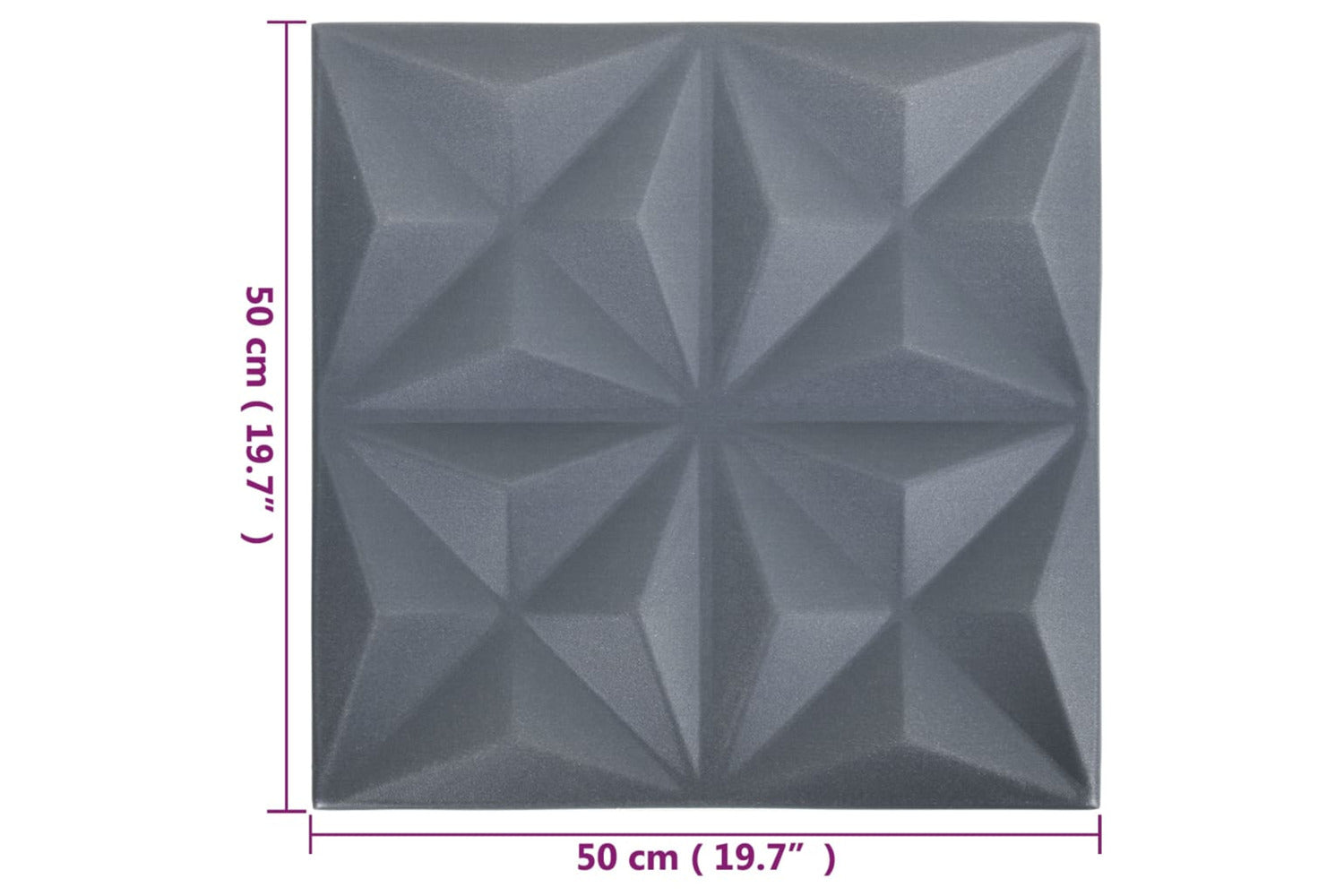 Vidaxl 3d Wall Panels 24 Pcs 50x50 Cm Origami Grey 6 MÂ²-6