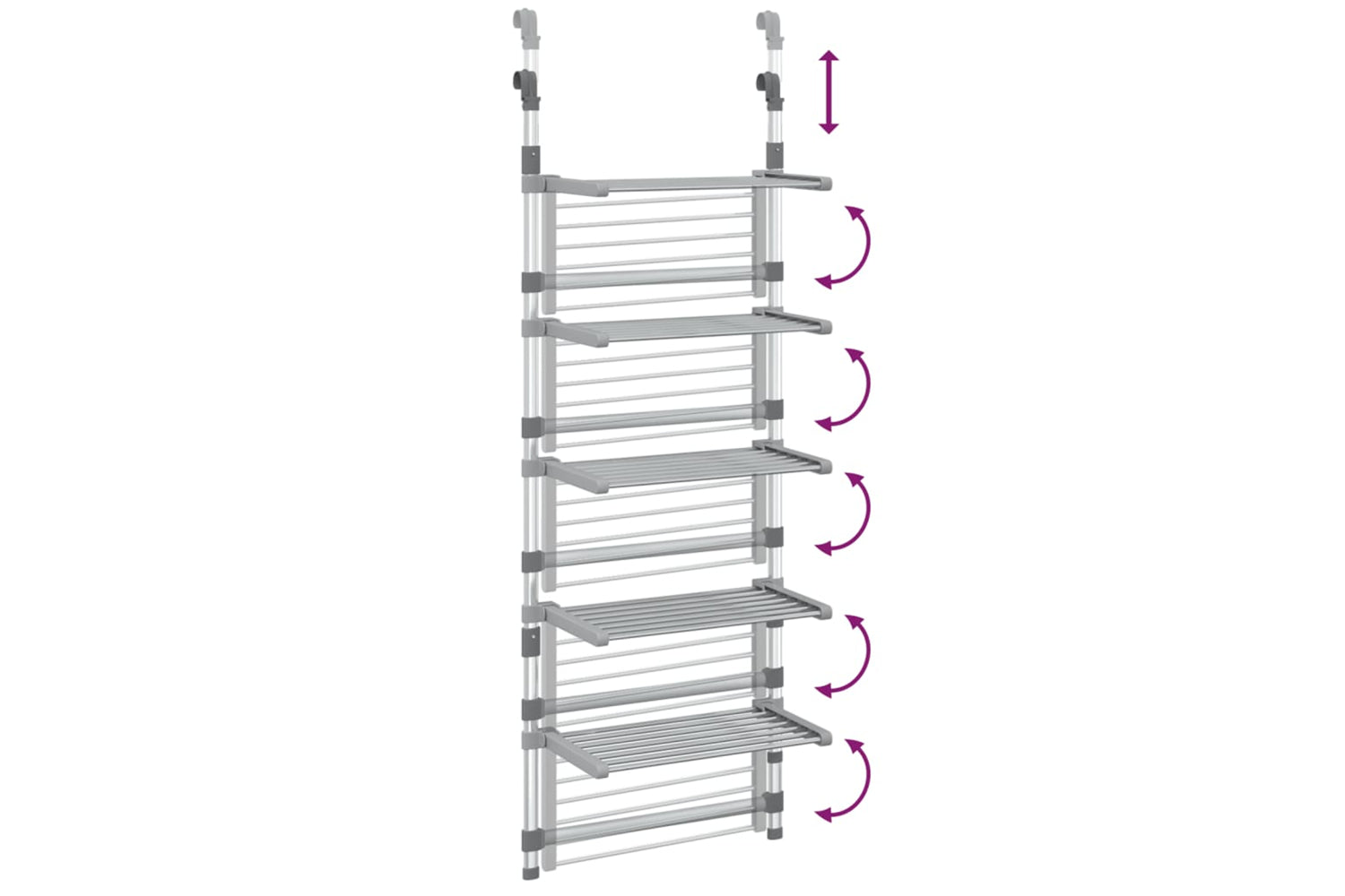 Vidaxl 344384 5-tier Hanging Laundry Drying Rack Aluminium-5
