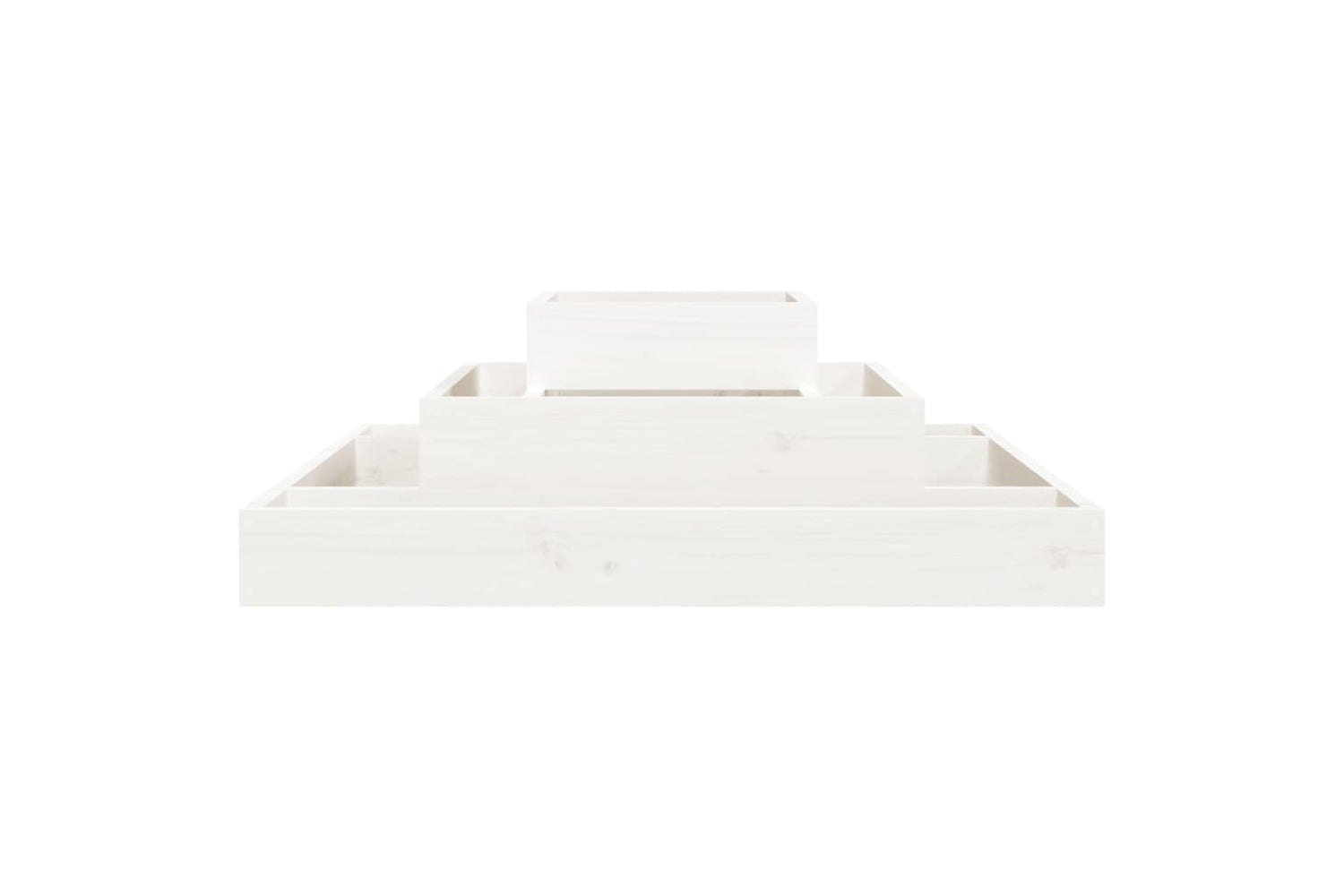 vidaXL 823865 Planter White 80x80x27cm Solid Wood Pine-3