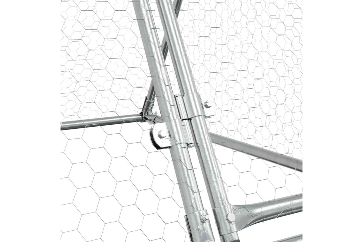 Vidaxl Chicken Cage Silver 200x105x91 Cm Galvanised Steel-8